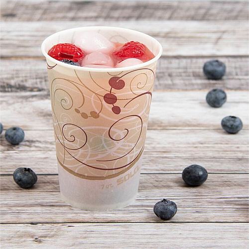 Solo 7 oz Waxed Paper Cold Cups 7 fl oz - Beige - Paper - Milk Shake, Smoothie - 100/Pack - 20 / Carton (R7NJ8000)