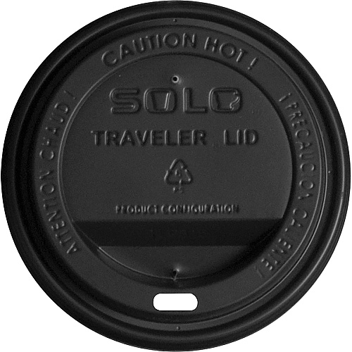 Solo Traveler Dome Hot Cup Lids Dome - Plastic - Black - 100/Bag - 10 / Carton (TLB3160004)