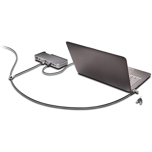 Kensington MicroSaver Cable Lock 8 ft Cable - Keyed Lock - Black, Silver - Carbon Steel - For Notebook, Tablet (65048)