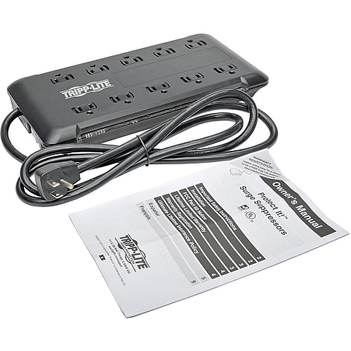 Tripp Lite by Eaton Protect It! 10-Outlet Surge Protector, 6 ft. Cord, 2880 Joules, Black Housing 10 x NEMA 5-15R - 1800 VA - 2880 J - 120 V AC Input - 6 ft (TLP1006B)