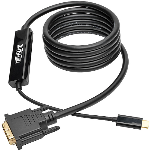 Tripp Lite by Eaton USB-C to DVI Active Adapter Cable (M/M), Black, 6 ft. (1.8 m) 6 ft DVI/USB Video Cable for Smartphone, Projector, Ultrabook, Monitor, Notebook, Tablet, TV - First End: 1 x USB 3.1 Type C - Male - Second End: 1 x DVI-D (Dual- (U444006D)