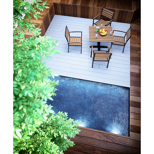 KFI Eveleen Outdoor Seating Synthetic Polymer Seat Material - Synthetic Polymer Back Material - Aluminum Frame Material - Four-legged Base - Mocha - Polypropylene - 1 Each (5601MA)