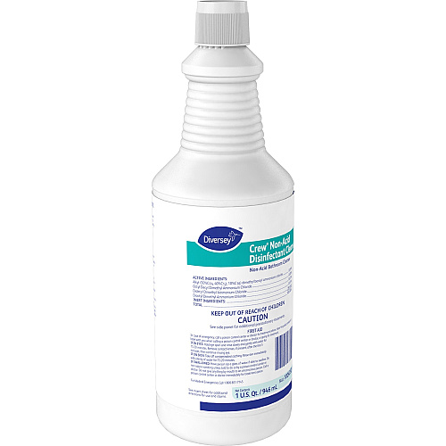 Diversey Crew Non-Acid Disinfectant Cleaner Ready-To-Use - 32 fl oz (1 quart) - Fresh Scent - Recommended For: Odor Remover - Disinfectant, Non-abrasive, Deodorize, Non-porous - Blue - 1 Each (100925283)