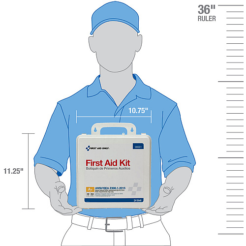 First Aid Only 50-Person Unitized Plastic First Aid Kit - ANSI Compliant 24 x Piece(s) For 50 x Individual(s) - 3" Height x 10" Width10" Length - Plastic Case - 1 Kit (90601)