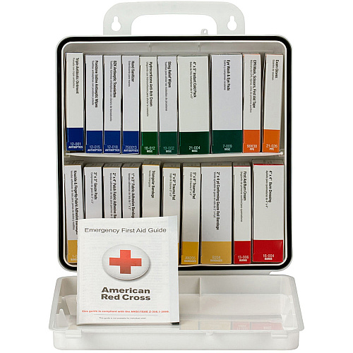 First Aid Only 50-Person Unitized Plastic First Aid Kit - ANSI Compliant 24 x Piece(s) For 50 x Individual(s) - 3" Height x 10" Width10" Length - Plastic Case - 1 Kit (90601)