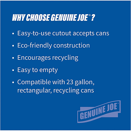 Genuine Joe 23-Gallon Recycling Bin Cutout Lid Round - Blue - 1 Each (GJO98219)