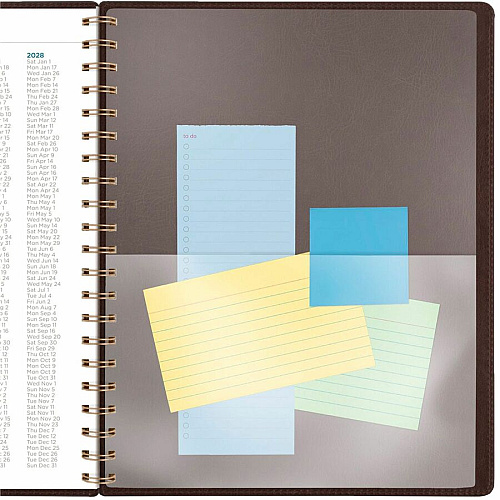 At-A-Glance Signature Collection Planner Large - Professional - Julian Dates - Weekly, Monthly - 13 Month - January 2026 to January 2027 - 1 Week, 1 Month Double Page Layout - 8 1/2" x 11" Sheet Size - White Sheet - Wire Bound - Brown - Faux Lea (YP90509)