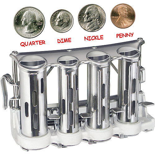 Advantus Four-barrel Money Changer Chrome Steel - Silver - Heavy Duty - 1 Each (MCG1)
