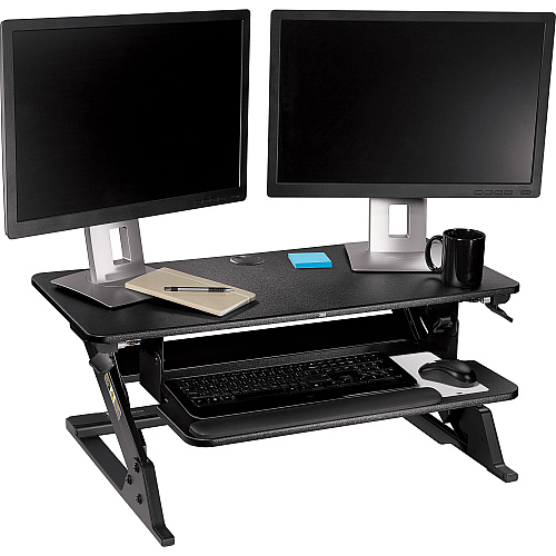 3M Precision Standing Desk Up to 24" Screen Support - 35 lb Load Capacity - 35.40" Height x 23.20" Width x 6.20" Depth - Desktop - Medium Density Fiberboard (MDF), Steel - Black (SD60B)