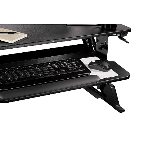 3M Precision Standing Desk Up to 24" Screen Support - 35 lb Load Capacity - 35.40" Height x 23.20" Width x 6.20" Depth - Desktop - Medium Density Fiberboard (MDF), Steel - Black (SD60B)