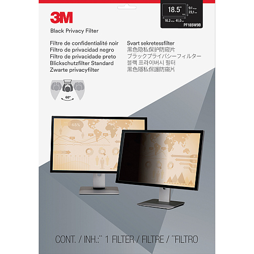 3M&trade; Privacy Filter for 18.5in Monitor, 16:9, PF185W9B