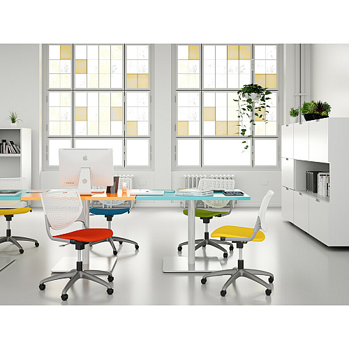 KFI Kool Task Chair with Perforated Back Sky Blue Seat Color - Polypropylene Seat Material - Sky Blue Back Color - Polypropylene Back Material - Powder Coated Silver Frame Color - Steel Frame Material - 5-star Base - 1 Each (TK2300P35)