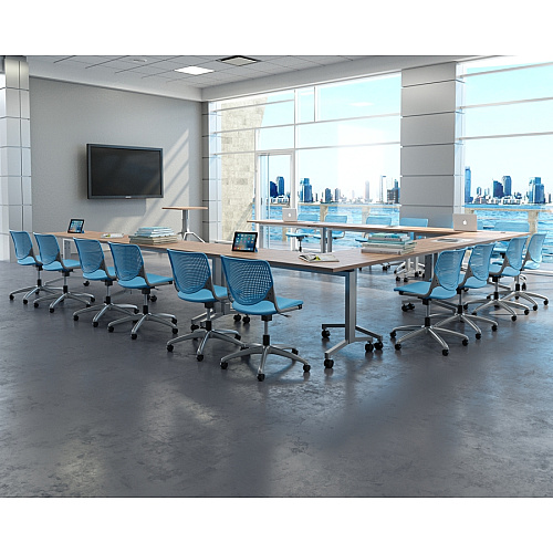 KFI Kool Task Chair with Perforated Back Sky Blue Seat Color - Polypropylene Seat Material - Sky Blue Back Color - Polypropylene Back Material - Powder Coated Silver Frame Color - Steel Frame Material - 5-star Base - 1 Each (TK2300P35)