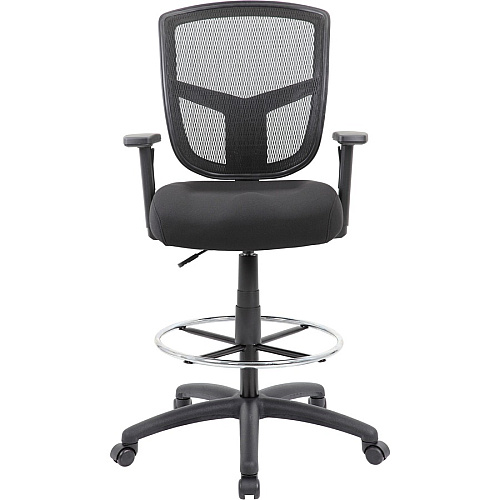 Boss Stool, Mesh, Black Black Seat Color - High Density Foam (HDF) Seat Material - Black Back Color - 5-star Base - 1 Each (B16021)