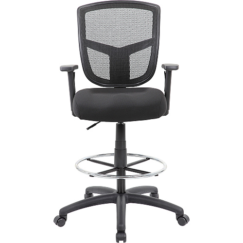 Boss Stool, Mesh, Black Black Seat Color - High Density Foam (HDF) Seat Material - Black Back Color - 5-star Base - 1 Each (B16021)