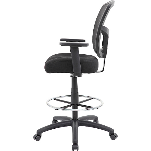 Boss Stool, Mesh, Black Black Seat Color - High Density Foam (HDF) Seat Material - Black Back Color - 5-star Base - 1 Each (B16021)