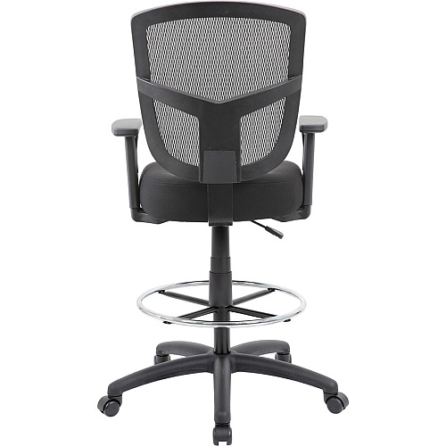 Boss Stool, Mesh, Black Black Seat Color - High Density Foam (HDF) Seat Material - Black Back Color - 5-star Base - 1 Each (B16021)