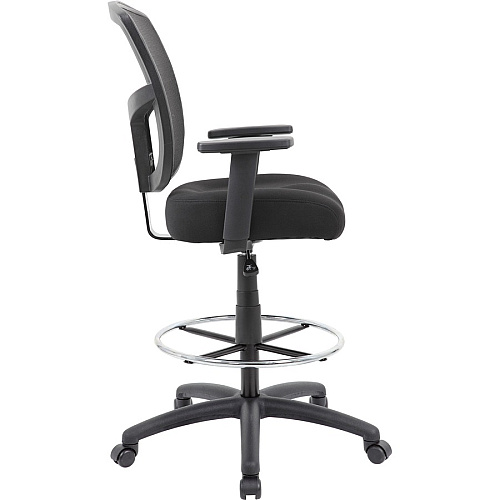 Boss Stool, Mesh, Black Black Seat Color - High Density Foam (HDF) Seat Material - Black Back Color - 5-star Base - 1 Each (B16021)