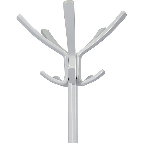 Alba Coat Stand 5 Hooks - 10 Pegs - 70.5" Height - for Coat, Clothes, Accessories - Wood - White - 1 Each (PMCAFEBC)
