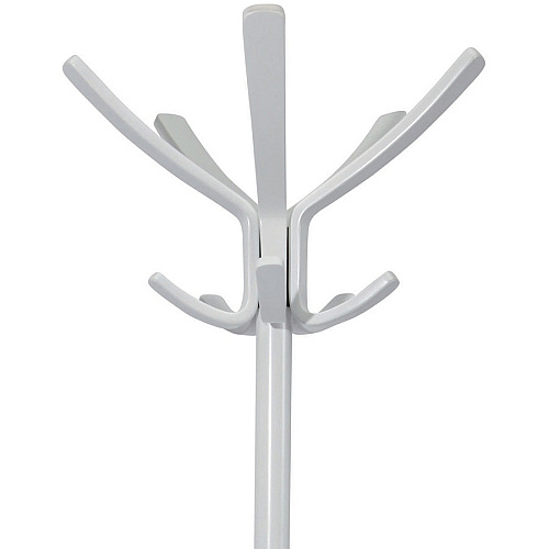 Alba Coat Stand 5 Hooks - 10 Pegs - 70.5" Height - for Coat, Clothes, Accessories - Wood - White - 1 Each (PMCAFEBC)