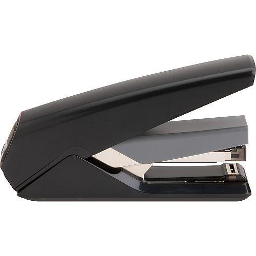 Business Source Full Strip Flat-Clinch Stapler Staples Upto 30 Sheet of 20lb Paper - Holds Upto 210 Staple - Full Strip - Staple Size: 0.25" - Front Loading - Black - 1 Each (BSN62838)
