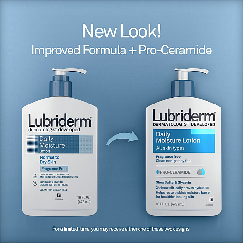 Lubriderm Daily Moisture Lotion Lotion - 16 fl oz - For Dry, Normal Skin - Applicable on Body - Moisturising, Non-greasy, Fragrance-free, Absorbs Quickly - 1 Each (48323)