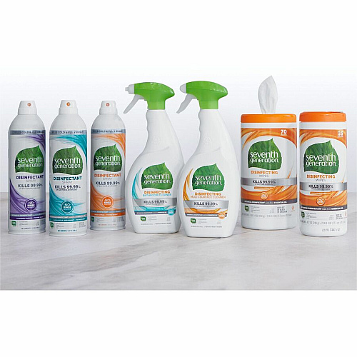 Seventh Generation Disinfectant Cleaner For Day Care - 13.9 fl oz (0.4 quart) - Eucalyptus Spearmint & Thyme Scent - Non-flammable, Anti-bacterial - Clear - 1 Each (22981)
