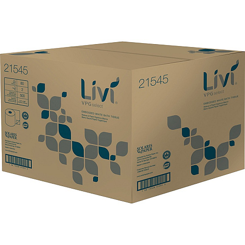 Livi® VPG Standard Toilet Paper, 2-Ply, 500 Sheets, 80 Rolls (21545)