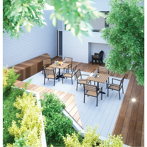 KFI Eveleen Outdoor Chair Mocha Seat Color - Synthetic Polymer Seat Material - Mocha Back Color - Synthetic Polymer Back Material - Aluminum Frame Material - 1 Each (5600MA)