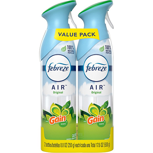 Febreze Air Freshener Spray Spray - 8.8 fl oz (0.3 quart) - Gain Original - Odor Neutralizer, VOC-free - 2/Pack - 6 / Carton (97810CT)