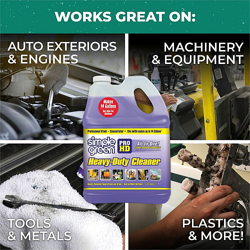 Simple Green Pro HD Heavy-Duty Cleaner & Degreaser For Multipurpose, Multi Surface - Concentrate - Liquid - 128 fl oz (4 quart) - Non-corrosive, Heavy Duty, Fragrance-free - Purple - 2 / Carton (213421)