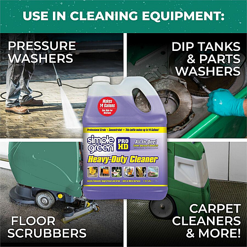 Simple Green Pro HD Heavy-Duty Cleaner & Degreaser For Multipurpose, Multi Surface - Concentrate - Liquid - 128 fl oz (4 quart) - Non-corrosive, Heavy Duty, Fragrance-free - Purple - 2 / Carton (213421)