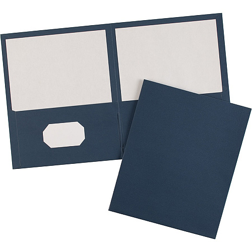 Avery&reg; Letter Pocket Folder 8 1/2" x 11" - 40 Sheets Capacity - 2 Internal Pocket(s) - Embossed Paper - Dark Blue - Embossed - 25/Box - 5 / Carton (47985CT)