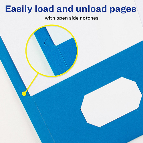 Avery&reg; Letter Pocket Folder 8 1/2" x 11" - 40 Sheets Capacity - 2 Internal Pocket(s) - Light Blue - Embossed - 25/Box - 5 / Carton (47986CT)