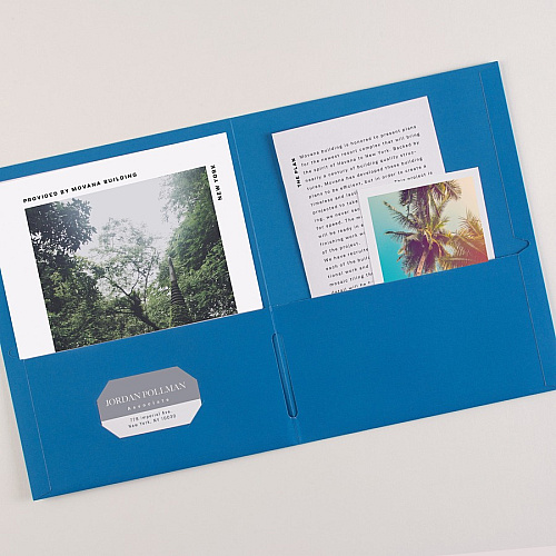 Avery&reg; Letter Pocket Folder 8 1/2" x 11" - 40 Sheets Capacity - 2 Internal Pocket(s) - Light Blue - Embossed - 25/Box - 5 / Carton (47986CT)