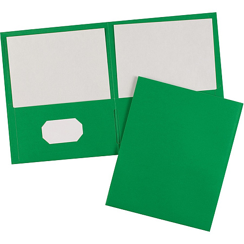Avery&reg; Letter Pocket Folder 8 1/2" x 11" - 40 Sheets Capacity - 2 Internal Pocket(s) - Embossed Paper - Green - Embossed - 25/Box - 5 / Carton (47987CT)
