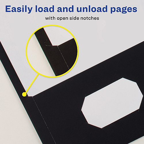Avery&reg; Letter Pocket Folder 8 1/2" x 11" - 40 Sheets Capacity - 2 Internal Pocket(s) - Embossed Paper - Black - Embossed - 25/Box - 5 / Carton (47988CT)