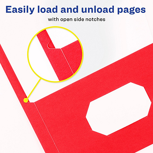 Avery&reg; Letter Pocket Folder 8 1/2" x 11" - 40 Sheets Capacity - 2 Internal Pocket(s) - Embossed Paper - Red - Embossed - 25/Box - 5 / Carton (47989CT)