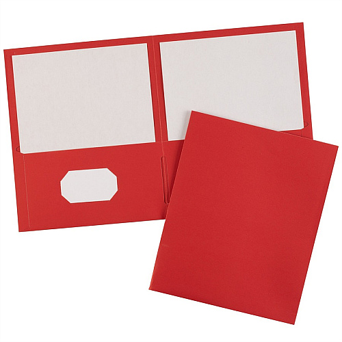 Avery&reg; Letter Pocket Folder 8 1/2" x 11" - 40 Sheets Capacity - 2 Internal Pocket(s) - Embossed Paper - Red - Embossed - 25/Box - 5 / Carton (47989CT)