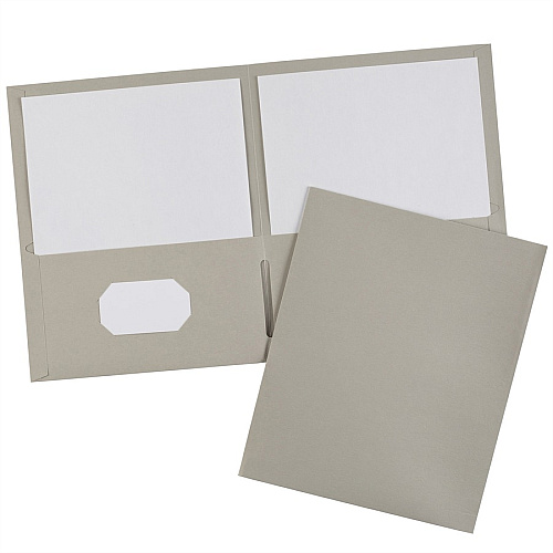 Avery&reg; Letter Pocket Folder 8 1/2" x 11" - 40 Sheets Capacity - 2 Internal Pocket(s) - Embossed Paper - Gray - Embossed - 25/Box - 5 / Carton (47990CT)