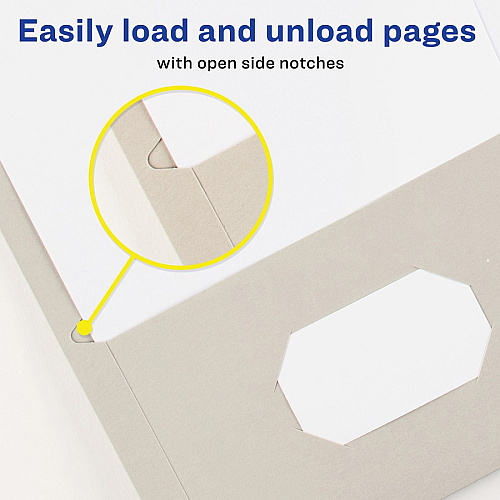 Avery&reg; Letter Pocket Folder 8 1/2" x 11" - 40 Sheets Capacity - 2 Internal Pocket(s) - Embossed Paper - Gray - Embossed - 25/Box - 5 / Carton (47990CT)