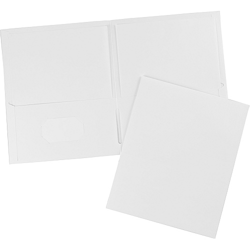 Avery&reg; Letter Pocket Folder 8 1/2" x 11" - 40 Sheets Capacity - 2 Internal Pocket(s) - Embossed Paper - White - Embossed - 25/Box - 5 / Carton (47991CT)