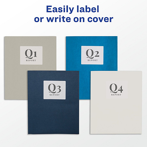 Avery&reg; Letter Pocket Folder 8 1/2" x 11" - 40 Sheets Capacity - 2 Internal Pocket(s) - Embossed Paper - White - Embossed - 25/Box - 5 / Carton (47991CT)