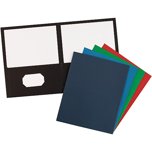 Avery&reg; Letter Pocket Folder 8 1/2" x 11" - 40 Sheets Capacity - 2 Internal Pocket(s) - Embossed Paper - Assorted - Embossed - 25/Box - 5 / Carton (47993CT)