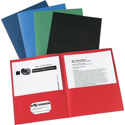 Avery&reg; Letter Pocket Folder 8 1/2" x 11" - 40 Sheets Capacity - 2 Internal Pocket(s) - Embossed Paper - Assorted - Embossed - 25/Box - 5 / Carton (47993CT)