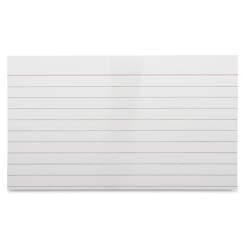 Business Source Ruled Index Cards Front Ruling Surface - Ruled Front Ruling - 72 lb Basis Weight - 5" x 3" Sheet Size - White Paper - 100/Pack - 10 / Box (BSN65259BX)