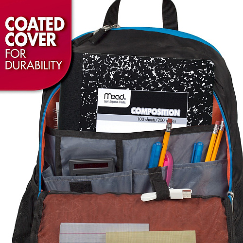 Mead Wide Ruled Composition Notebook 100 Sheets - Sewn - 7 1/2" x 9 3/4" Sheet Size - White Paper - Black Marble Cover - 12 / Carton (09910CT)