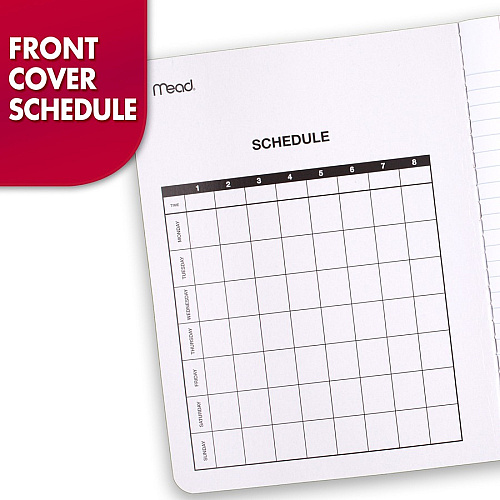 Mead Wide Ruled Composition Notebook 100 Sheets - Sewn - 7 1/2" x 9 3/4" Sheet Size - White Paper - Black Marble Cover - 12 / Carton (09910CT)