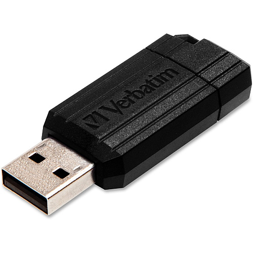 Verbatim PinStripe USB Flash Drives 8 GB - USB 2.0 - Black - 5 / Bundle (49062BD)