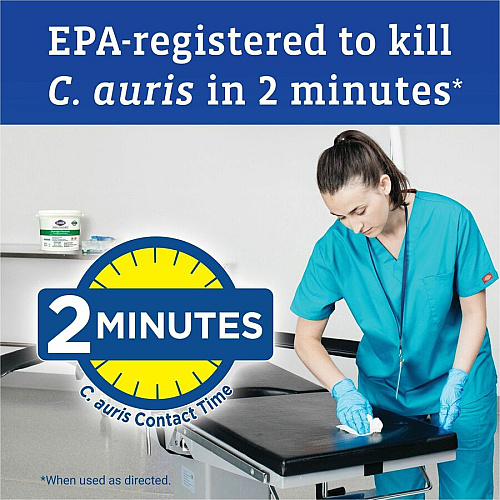 Clorox Healthcare Hydrogen Peroxide Cleaner Disinfectant Wipes 5.75" Length x 6.75" Width - Recommended For: Soap Scum Remover - Pre-moistened, Disinfectant, Deodorize, Anti-bacterial - White - 155/Tub - 1 Each (30825)